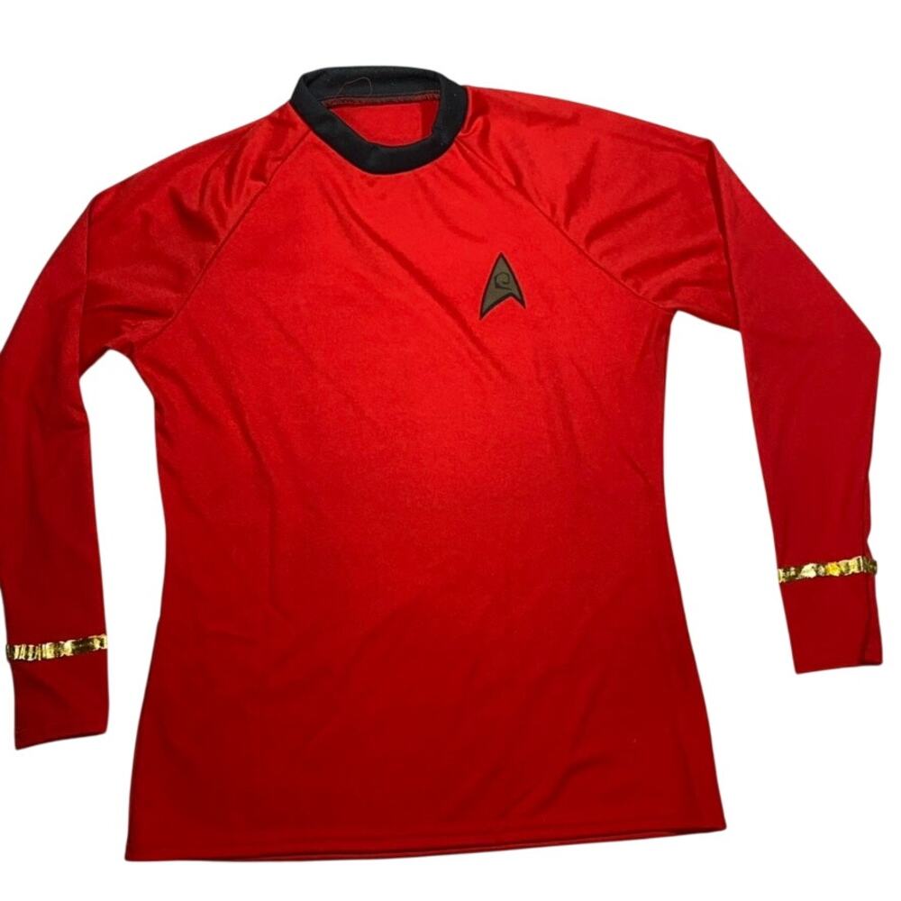 Vintage Star Trek Costume Shirt Rubies Scotty Red Engineering Men Large 1990